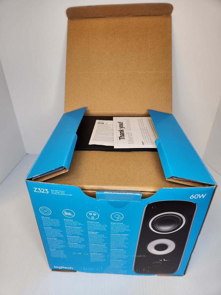 Logitech Z323 2.1 Speaker System, Subwoofer, Volume Control, Wired, Black
