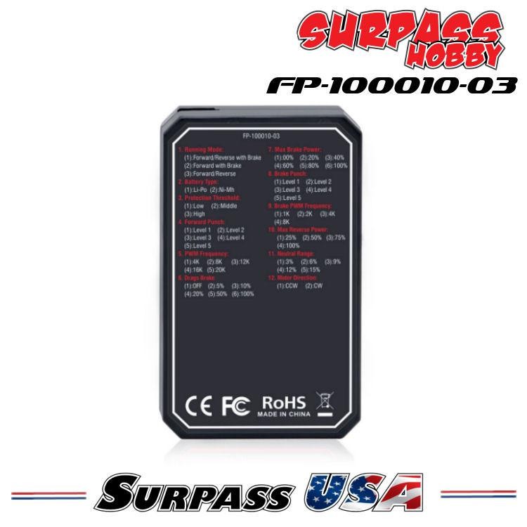 Surpass Hobby S60A ESC LED Program Card
