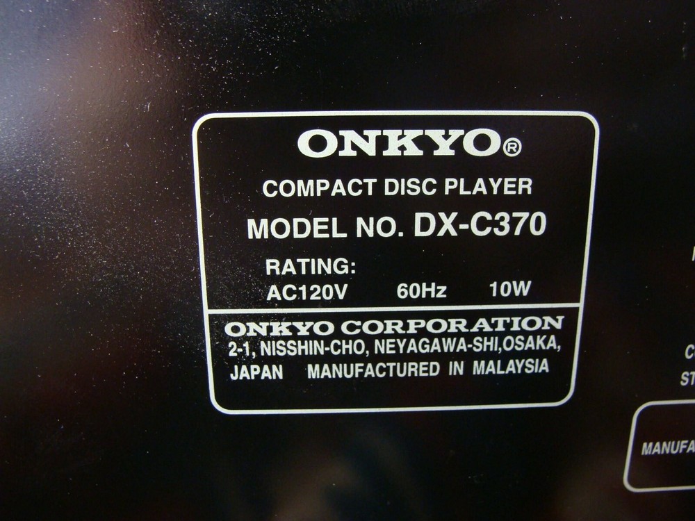 Onkyo DX-C370 Compact Disk Player Changer (No Remote)