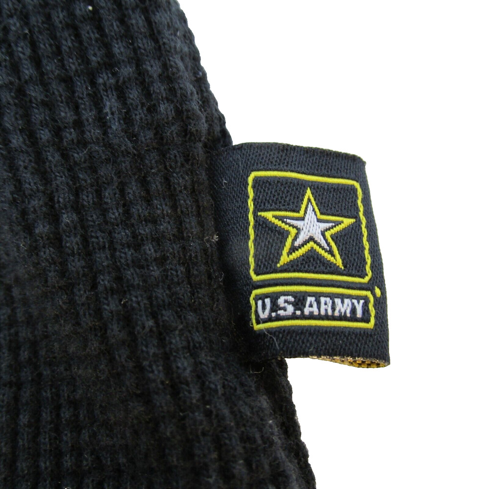 US. MILITARY ISSUE Black Undershirt Placket Typ WAFFLE KNIT SPECIAL SHIRT MEDIUM