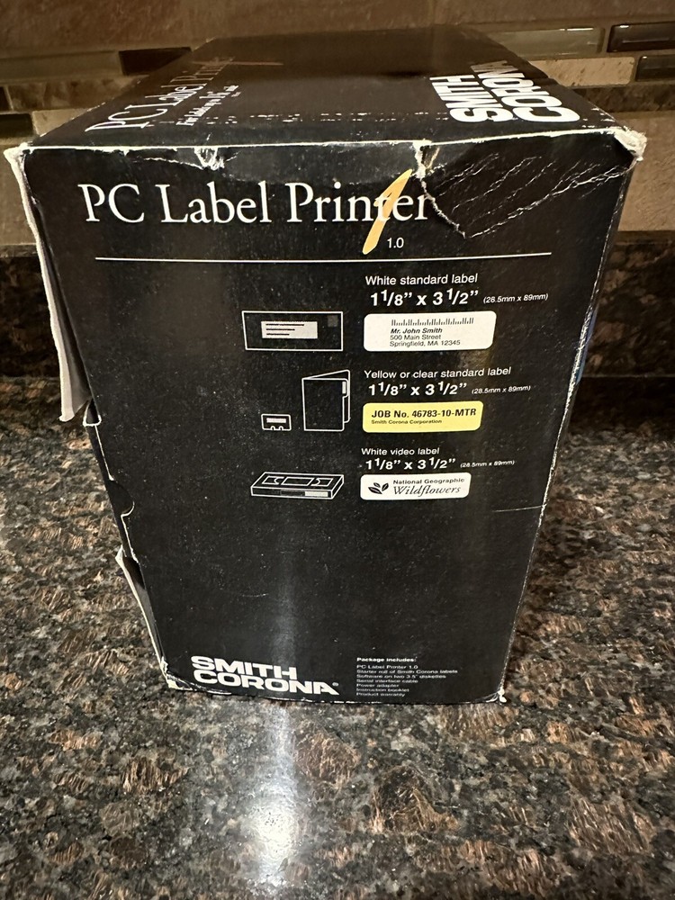 Smith Corona PC Label Printer 1.0 Tested Works Includes Cables Instructions Box