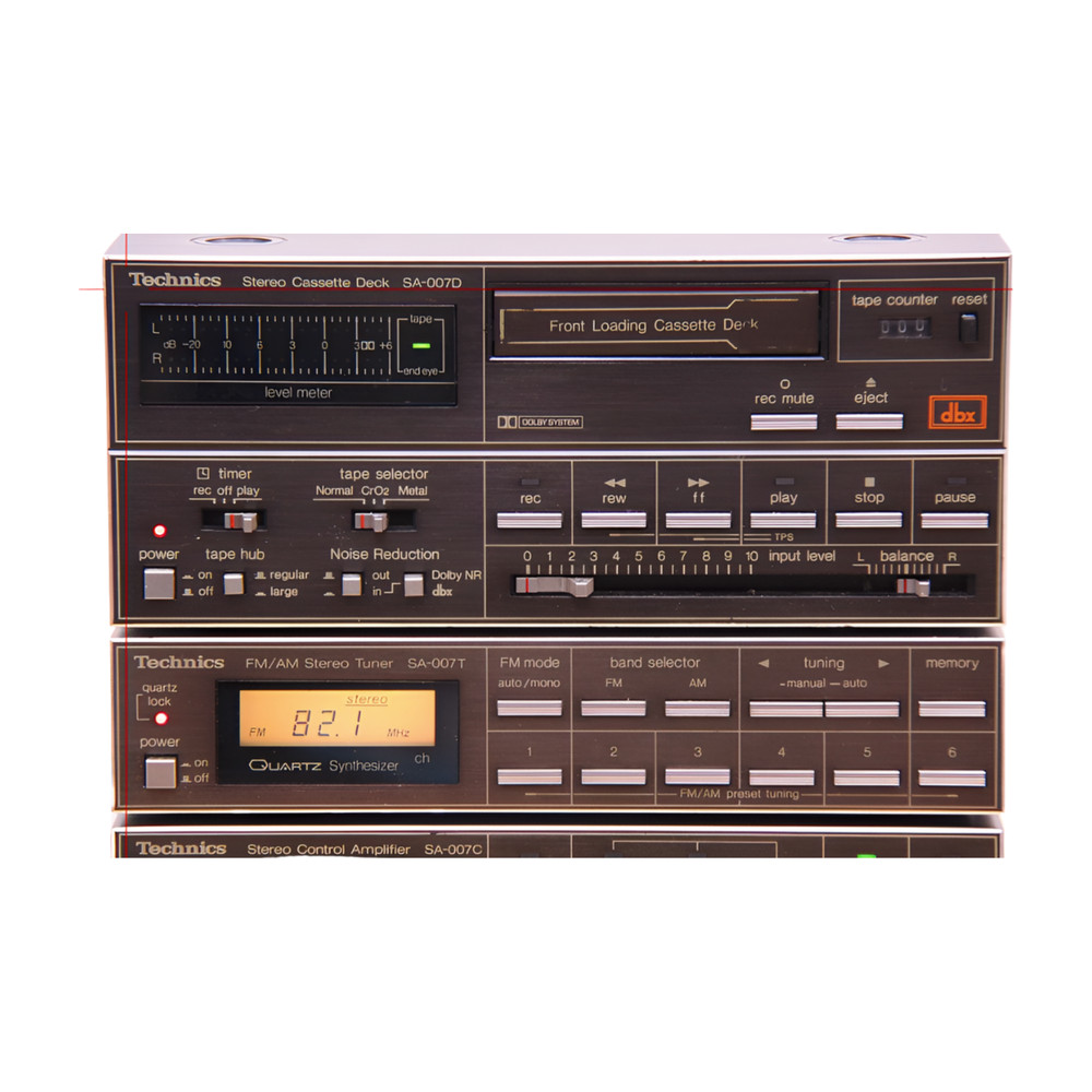 JUNK Technics SA-007 Concise Mini System SA-007P C T D Amp Tuner Deck Japan