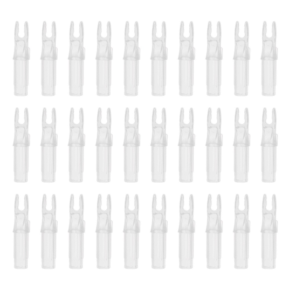 30 Pack Archery Arrows Nocks 6.2mm Plastic Insert Arrow Nock Transparent White