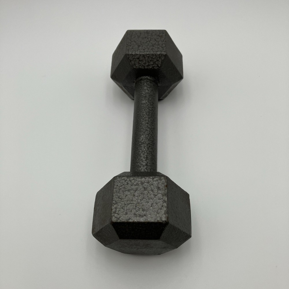 Cast Iron Hex Dumbbell, Single 10 lbs lb - Silver