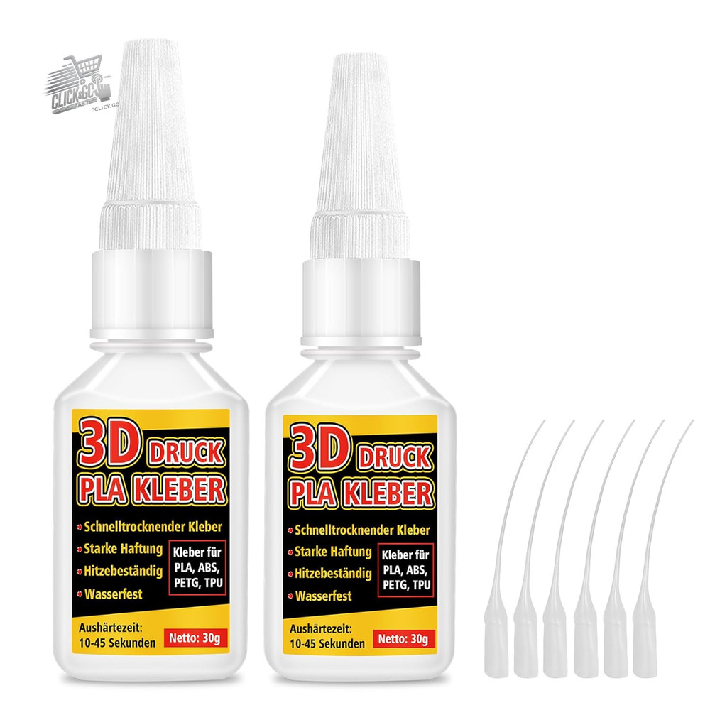 60G Modeling Glue With 6 Pipettes, 3D Printer Glue for PLA, PETG, ABS E