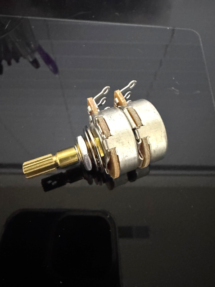 Audio potentiometer A250K ,double gang, split shaft.