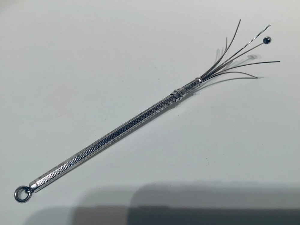 Nice Solid Sterling Silver Champagne Swizzle Stick, Birmingham, Deakin & Francis