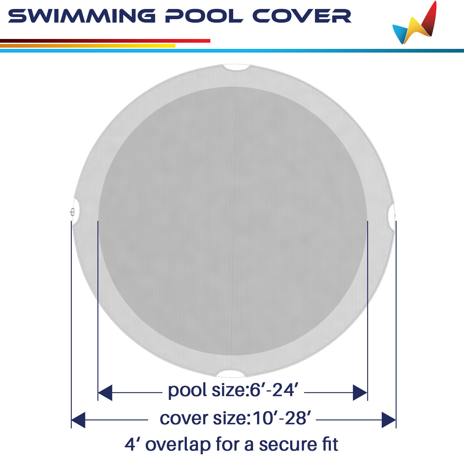 Round Winter Pool Cover Safety Heavy Duty Swimming Cover for Above Ground Pool
