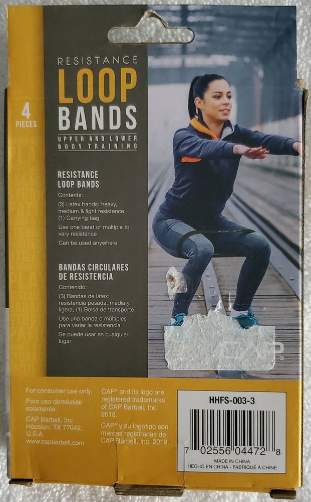 Cap: Resistance Loop Bands Upper and Lower Body Training 4pc