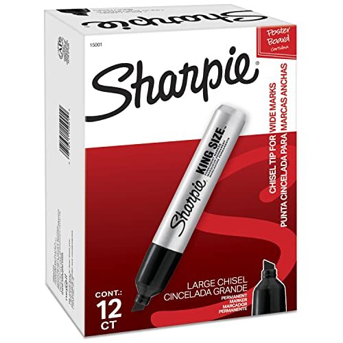 SHARPIE King Size Permanent Markers Large Chisel Tip Great For Poster Boards