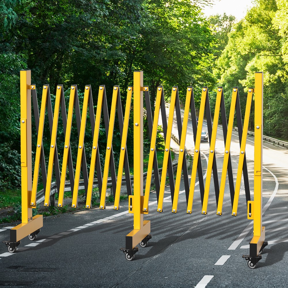 Metal Expandable Barricade Gate 16FT Folding Security Retractable Driveway Gate