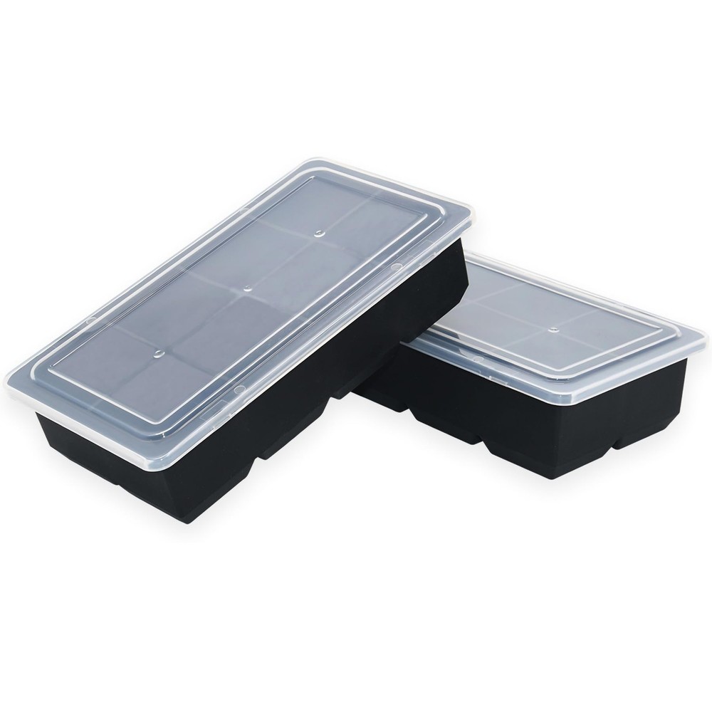 Large Ice Cube Tray for Whiskey,2 Pack Stackable Big Ice Cube Molds Make 16 B...