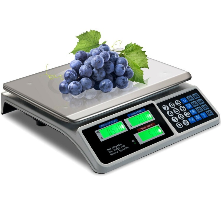 66 lb Electronic Price Computing Scale with LCD Display — Fast, Accurate Pricing