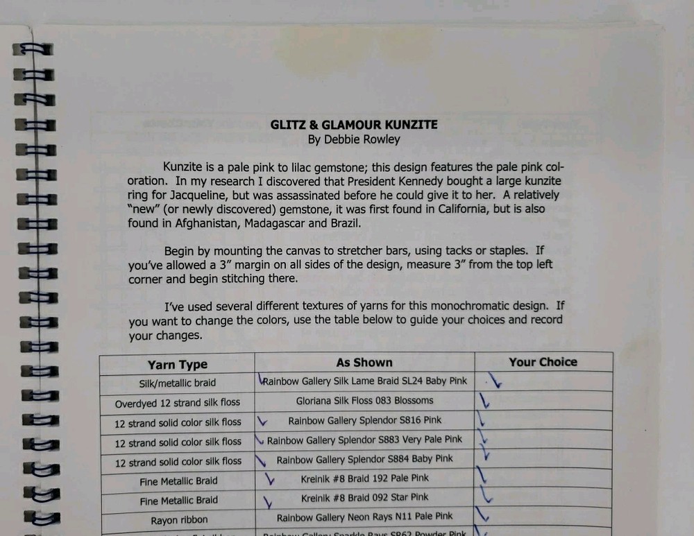 DebBee's Designs DD-158C Glitz & Glamour Kunzite Canvaswork Chart