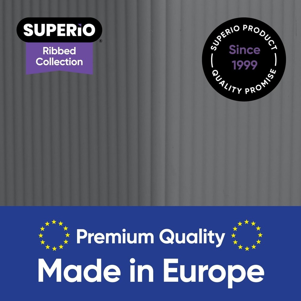 Superio 15L Medium Ribbed Storage Bin- Plastic Storage Bin (4 Pack, Grey)