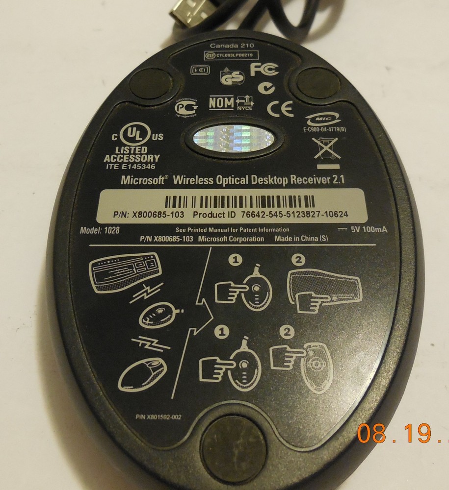 Microsoft Wireless Optical Desktop Receiver 2.1 Model 1028 Replacement