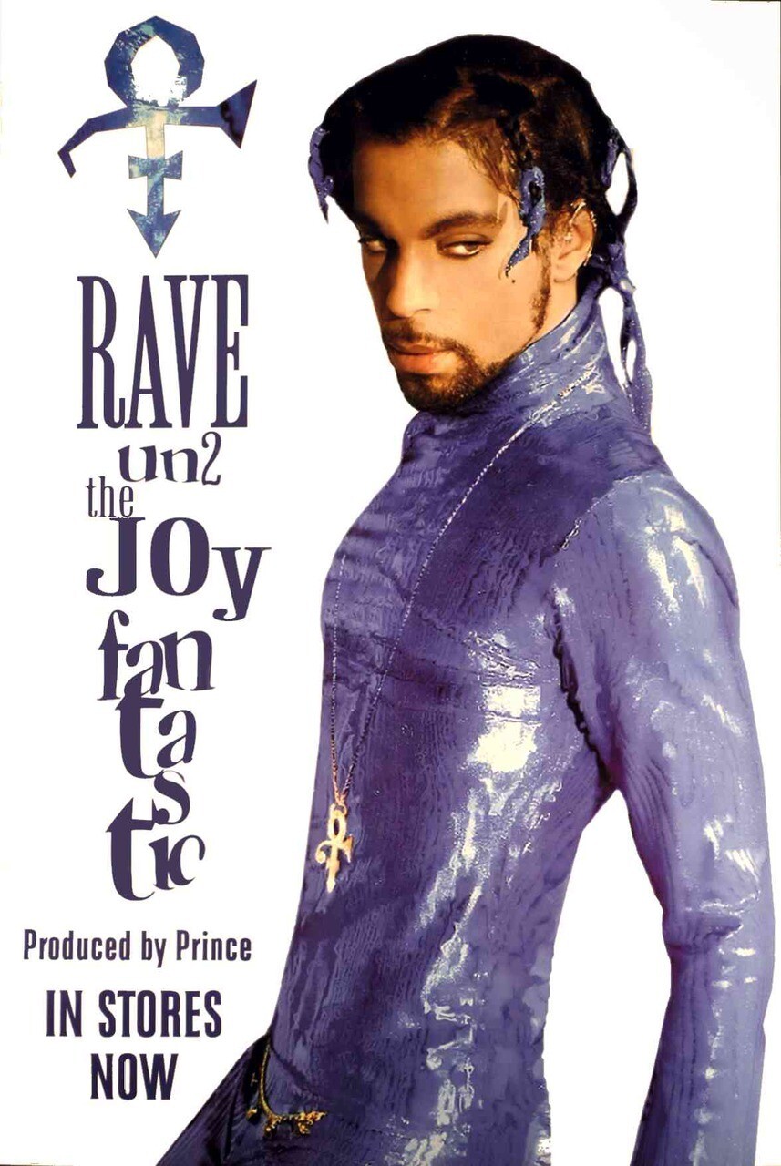 Prince Poster Rave Un2 the Joy Fantastic Original Litho 1999 24" x 36" Nice wCOA