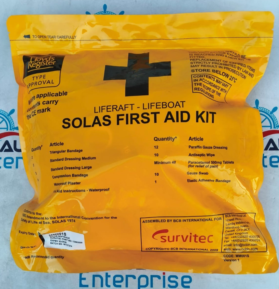 SOLAS FIRST AID KIT FOR LIFERAFT-LIFEBOAT EXP-03/2028