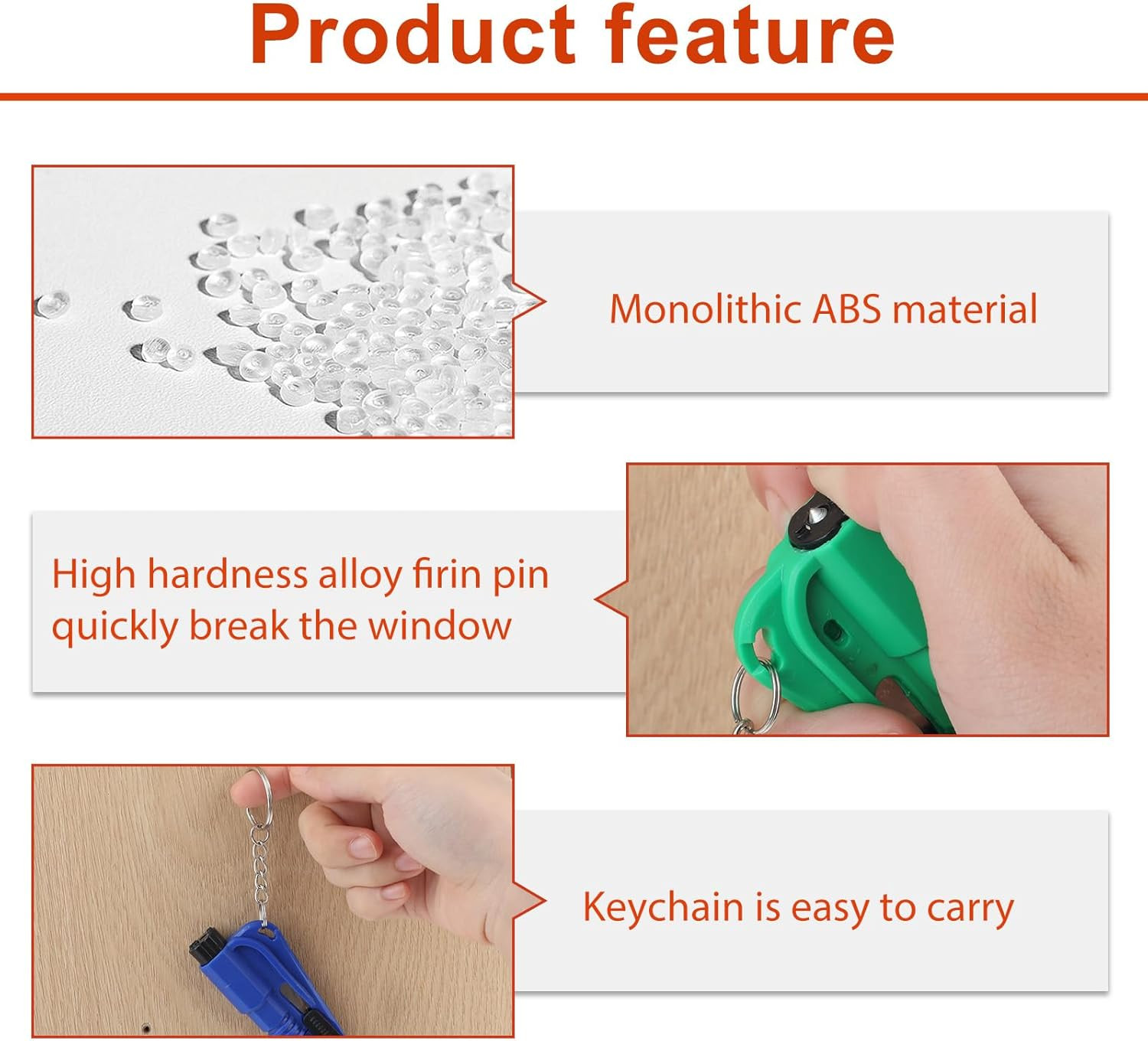 4 PCS Window Breaker Seatbelt Cutter, Seatbelt Cutter and Glass Breaker & Surviv