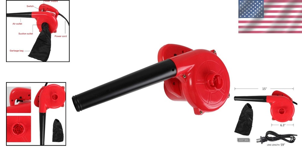 200 MPH Handheld Leaf Blower & Vacuum - Compact, Lightweight Design for Home