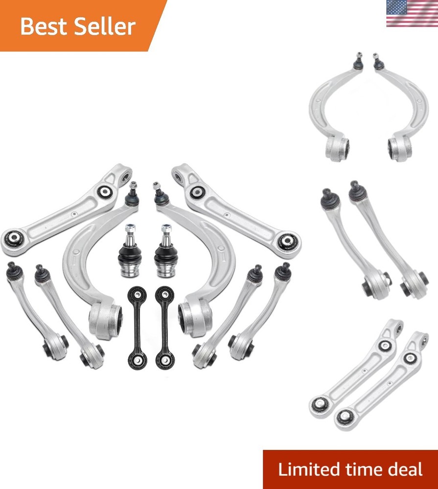 12pcs Front Forward Rearward Upper & Lower Control Arm Compatible with Audi A4