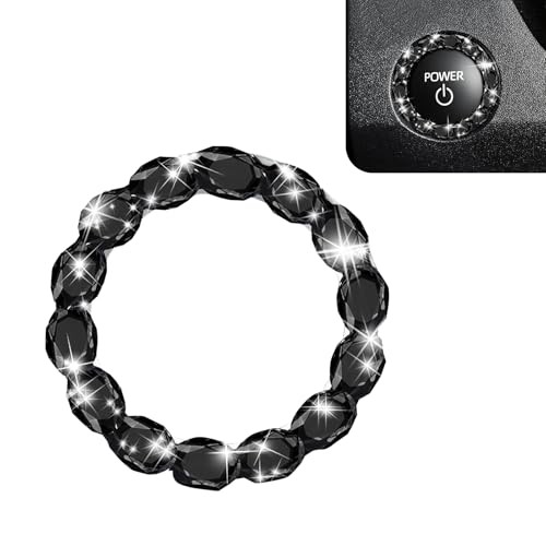 Car Bling Push Start Button Cover, Crystal Rhinestone Engine Start Stop Ring