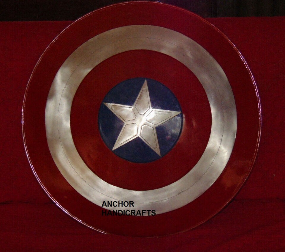 Captain America REPLICA Shield Round Shield Star Pattern Emerged Medieval 24"