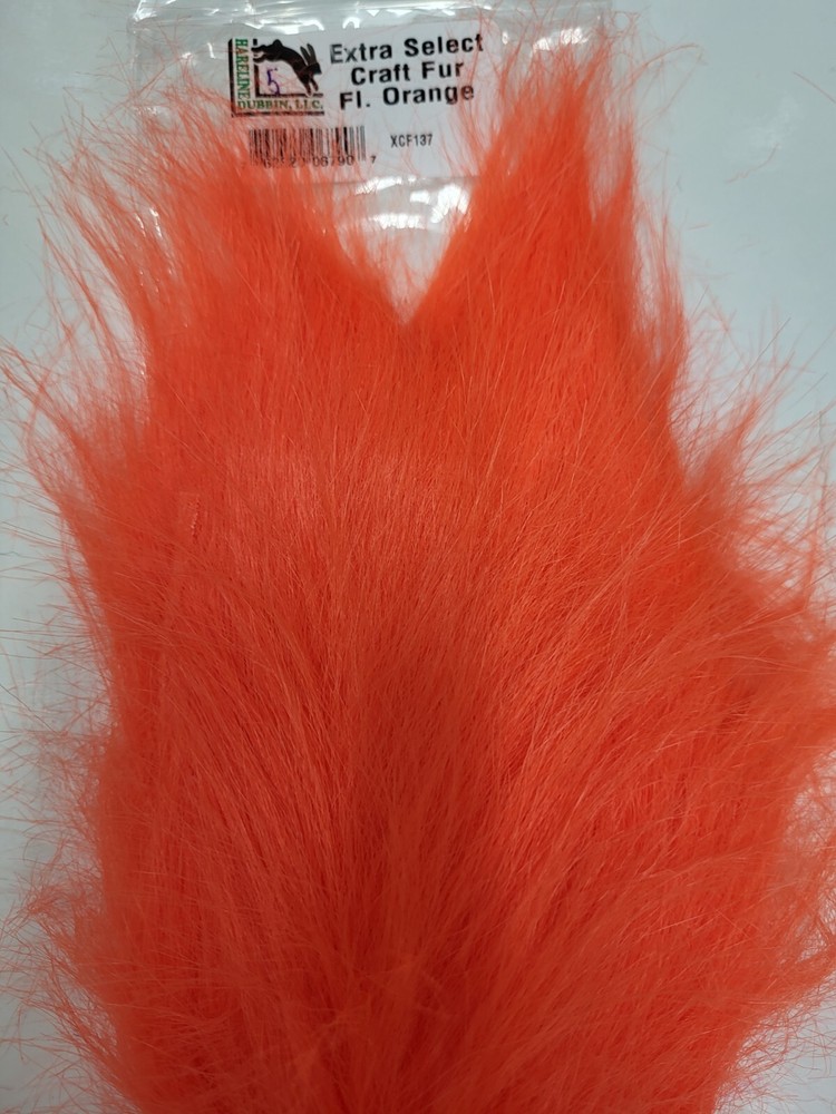 HARELINE DUBBIN "  EXTRA SELECT CRAFT FUR "   FL. ORANGE     Fly Tying