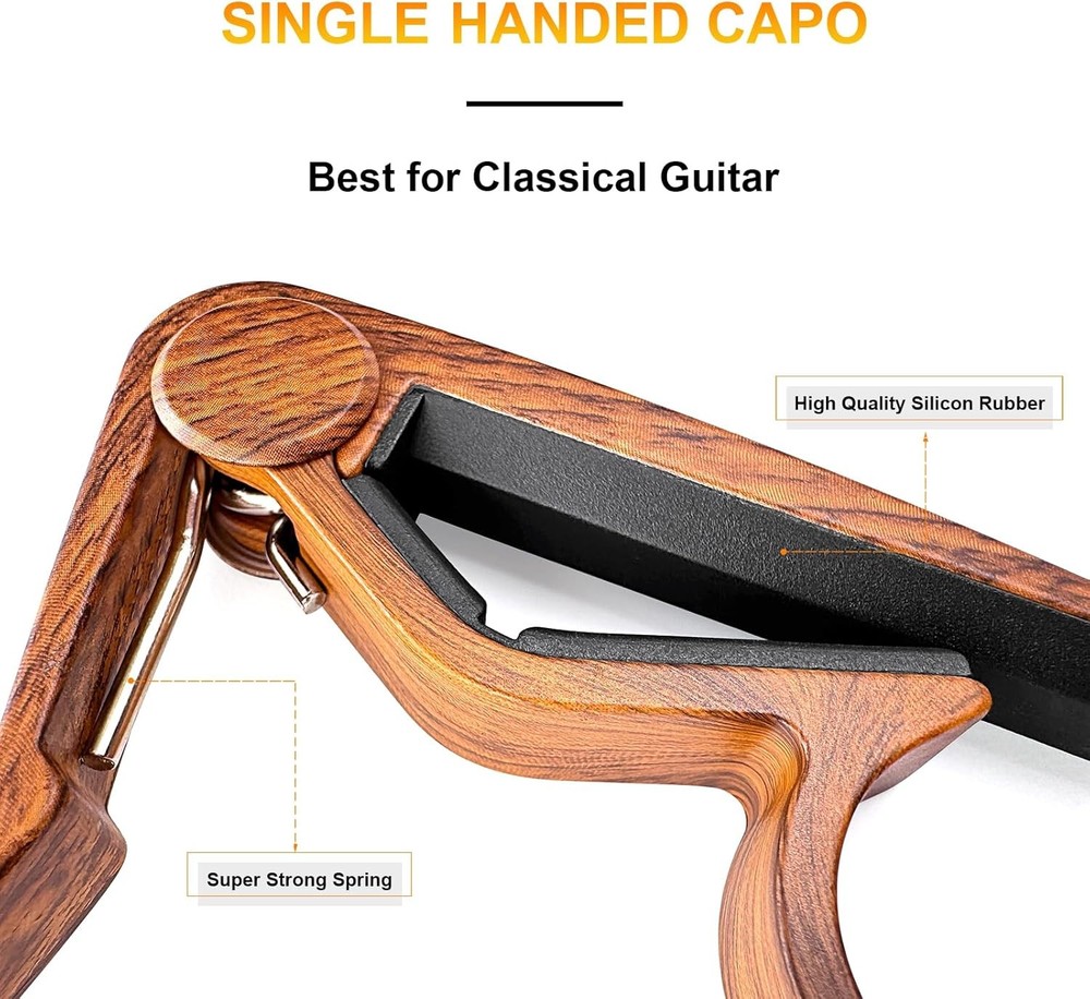 WINGO Classical Flat Guitar Capo for Nylon String Rosewood