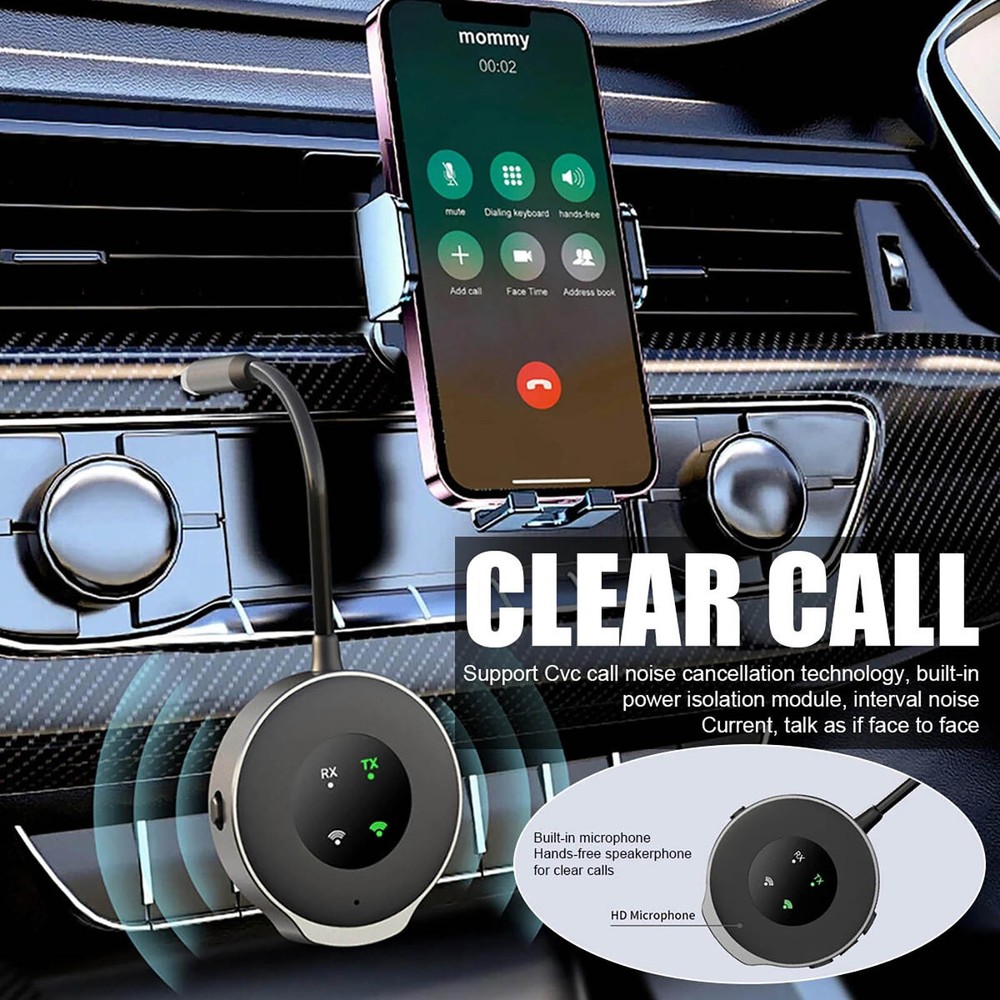 New Bluetooth 5.3 Wireless Transmitter Receiver Car Aux Audio Adapter 3.5mm