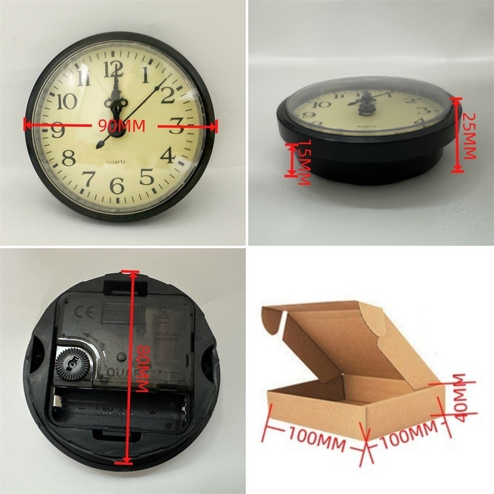 DIY 90MM Quartz Clock Insert with Reliable Silent Movement for Craft Projects