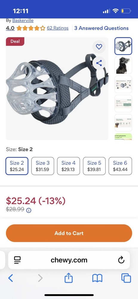 Small (Size 2) Baskerville Dog Muzzle