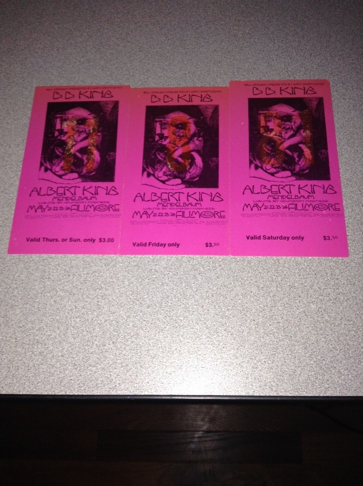 B.B. King/Albert King/Mendelbaum Poster/Tickets Complete Set