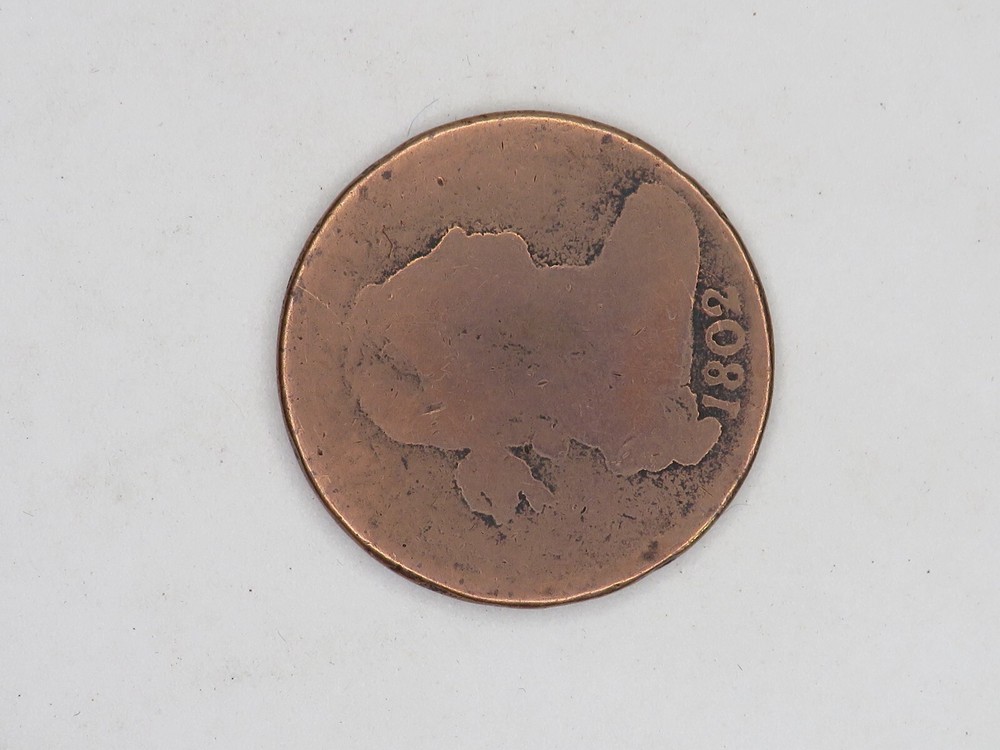 UNITED STATES 1802 DRAPED BUST LARGE CENT AG CONDITION*