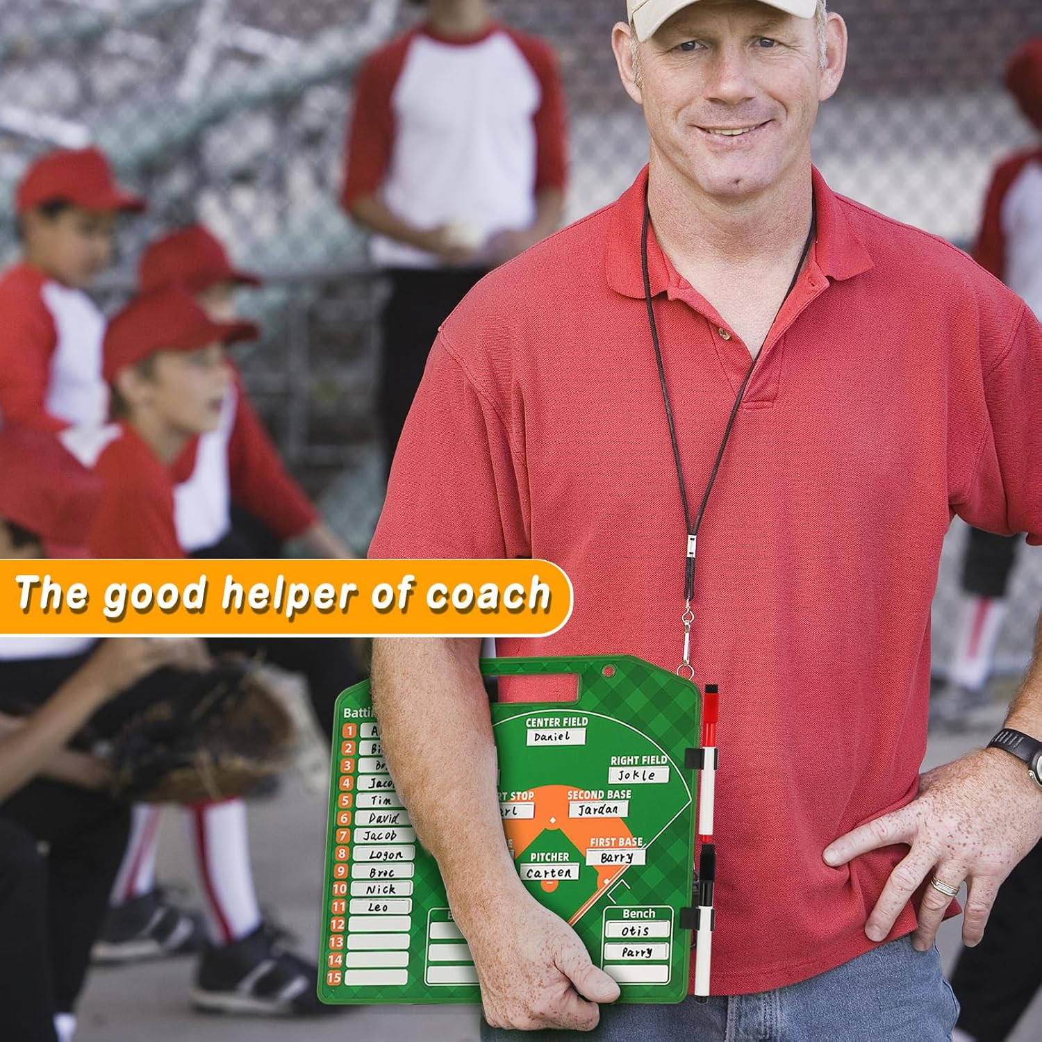 Magnetic Baseball Lineup Board with 40 Sheets Lineup Cards Clipboard for Coaches