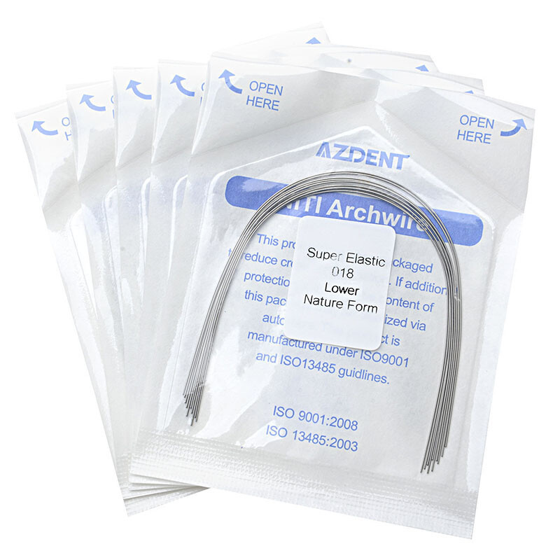 10Pc AZDENT Dental Orthodontic Super Elastic Niti Round Arch Wire Nature Form