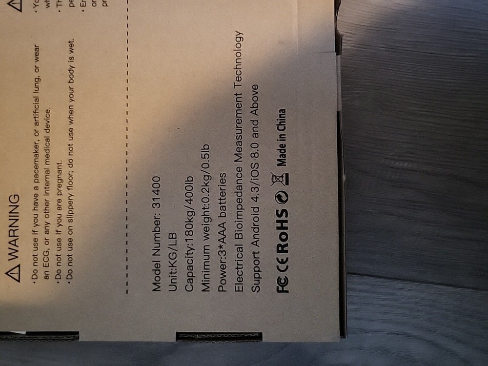 EnerPlex Body Composition Smart Scale Blue Tooth Capability Digital Display