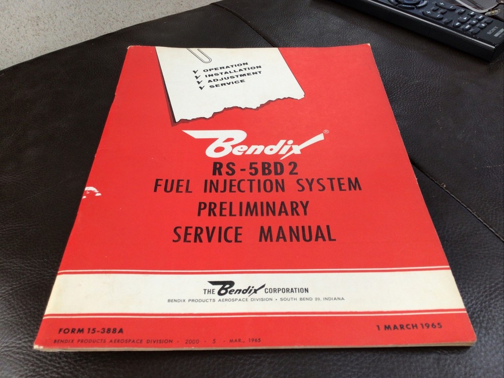 Bendix RS-5BD2 Fuel Injection Operation & Service Manual