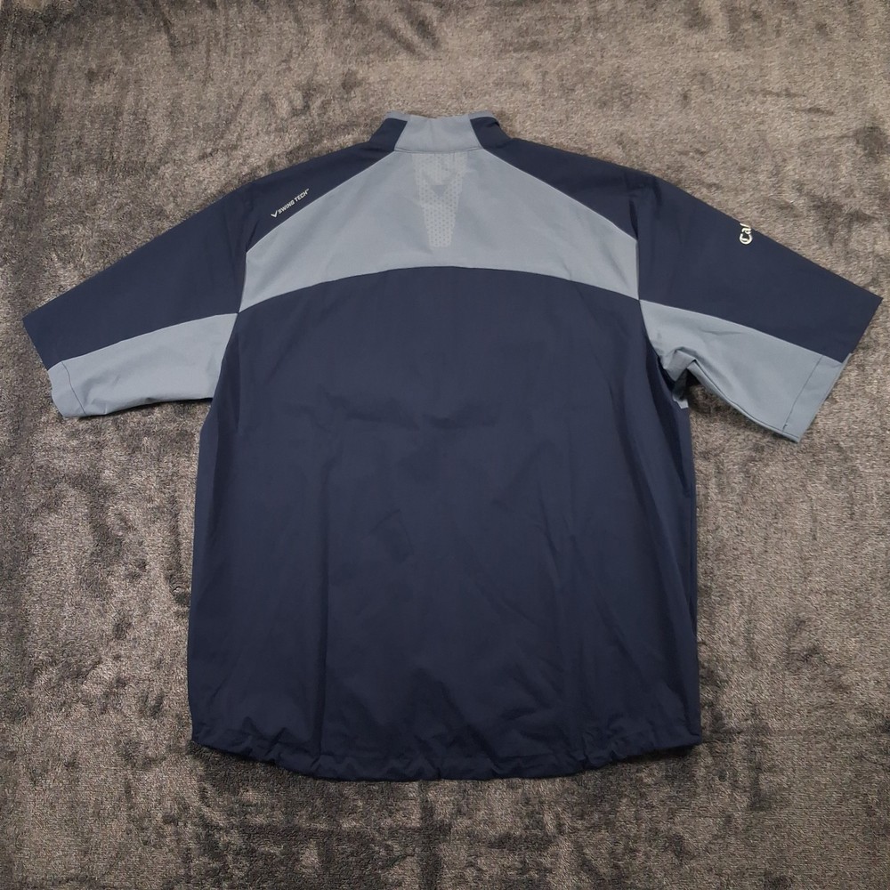 Callaway Golf Weather Series Jacket Mens Medium Navy 1/4 Zip Pullover Swing Tech
