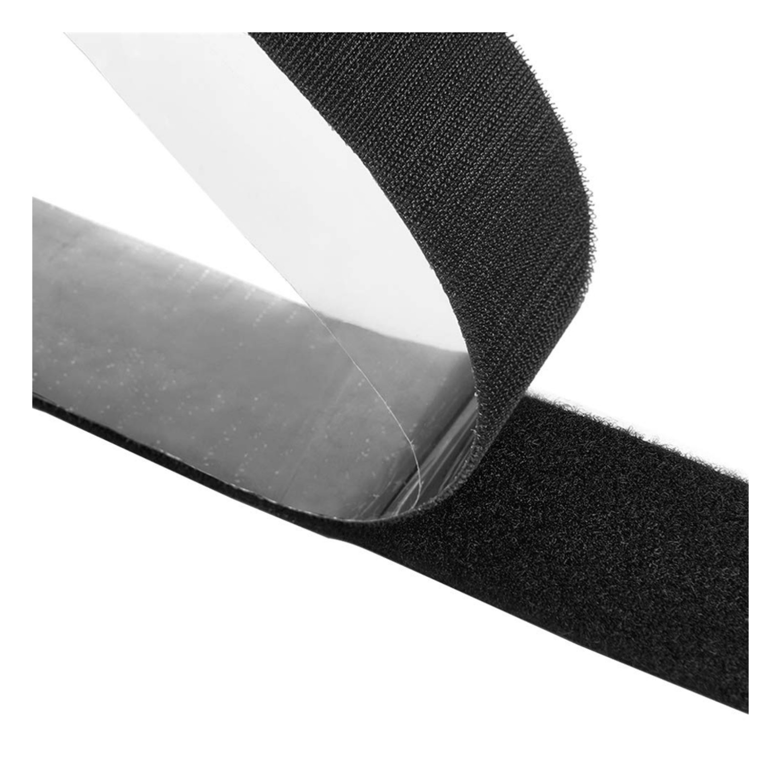 Strenco 2 Inch Adhesive Black Hook and Loop Tape 5 Yards Heavy Duty Strips