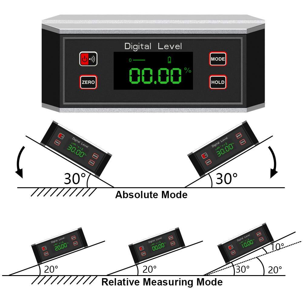 Digital Level Angle Finder Waterproof Ip65 Protractor Angle Gauge Inclinometer W