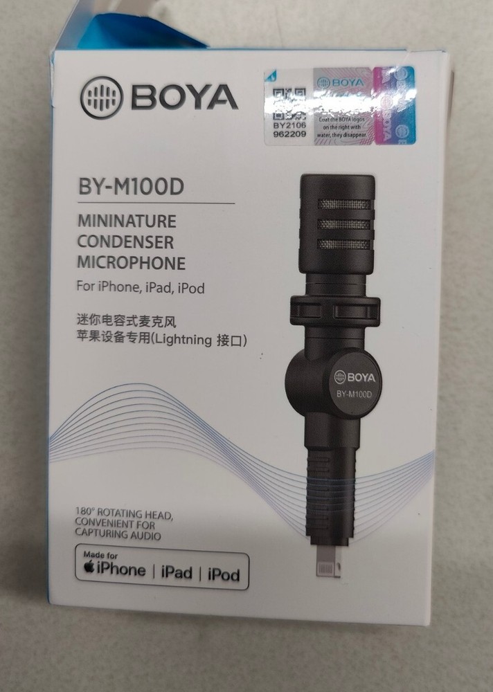 BOYA BY-M100D Mini iOS Microphone Condenser Mic Connector 180°