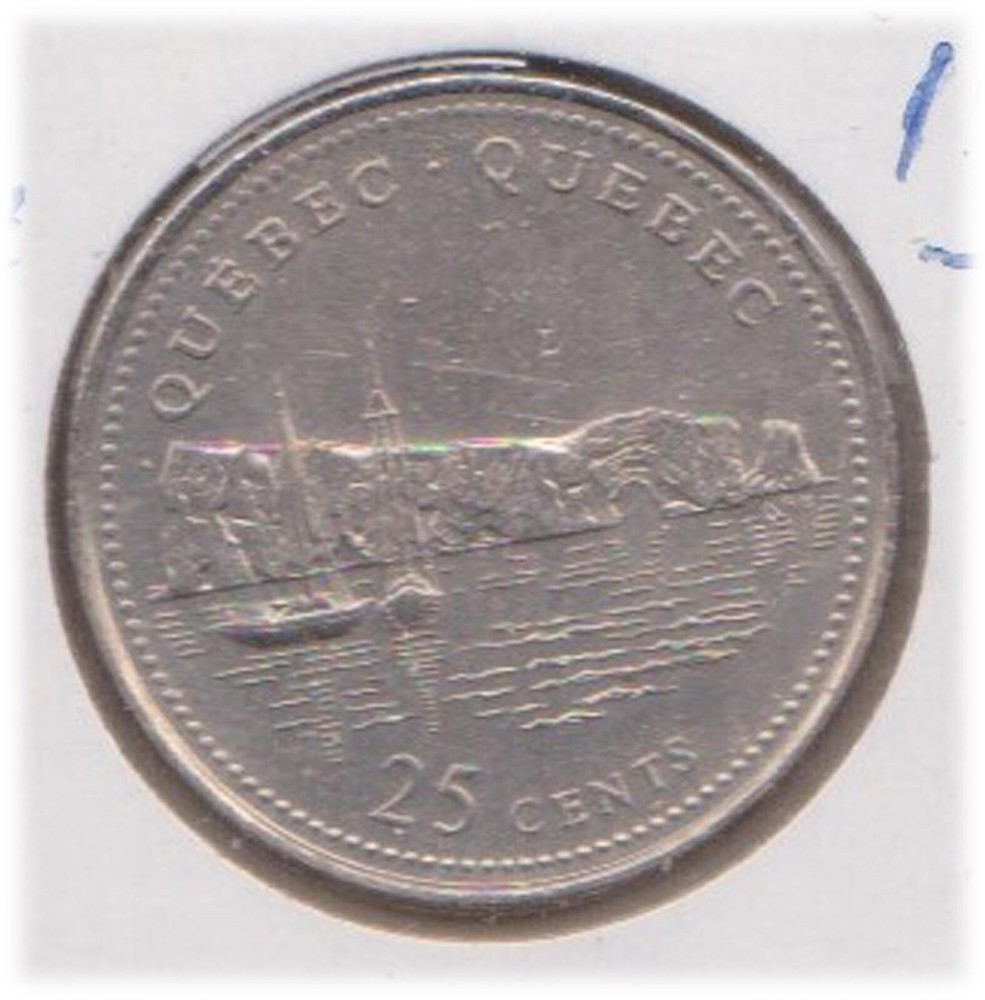 (H205-96) 1992 Canada 25c Quebec coin (CU)