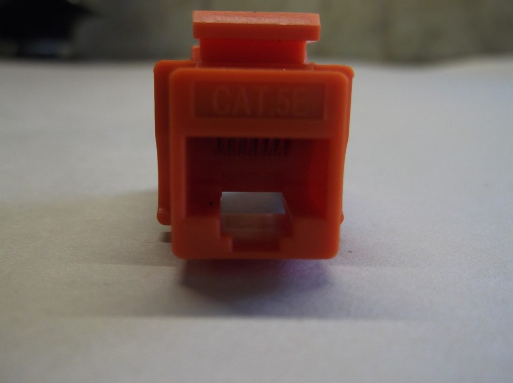 Cat5E Keystone Jack in Orange 25 Pcs Pack Data 110 Punch Computer Network