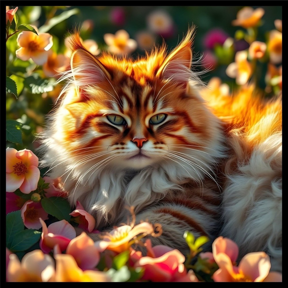 30 Custom Spring Garden Cat Personalized Address Labels