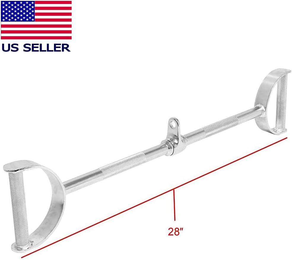 USA Lat Pulldown Attachments 28" Straight Bar, Neutral Wide Grip Flat Lat Pull D
