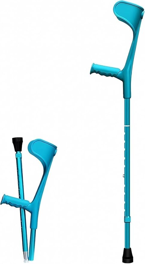 AngleMAX Mobility Blue Folding Forearm Crutch, Adjustable Lightweight Aluminum