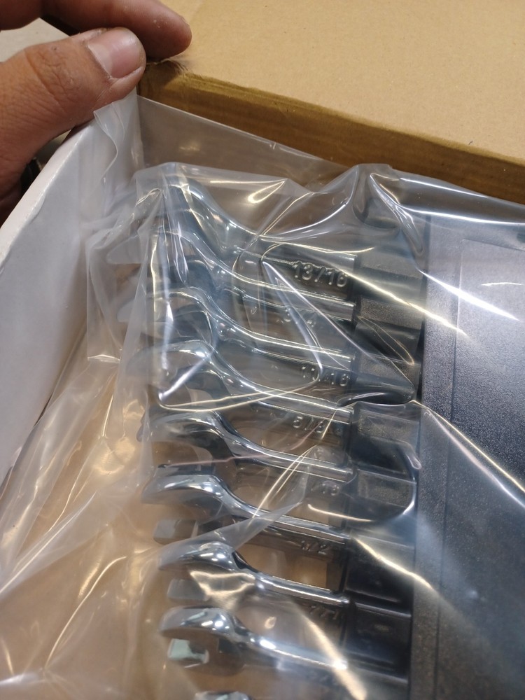 Steelman 10pc 6pt Combo Wrench Set SAE Ratcheting Open End Box Tools 78536