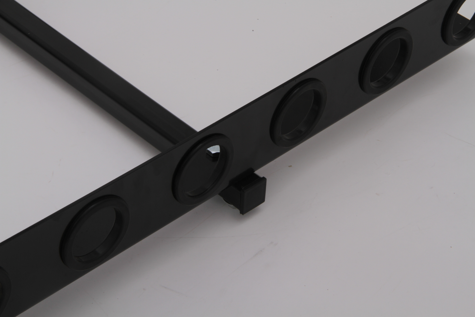 6-Hole Trailer Tool Rack – Shovel, Rake & Pickaxe Holder with Rubber Grommets