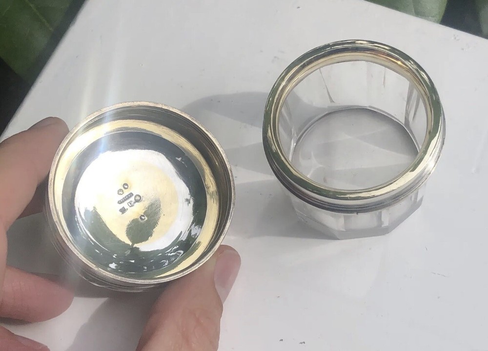 Faberge Imperial Silver Gilt Circular Vanity Box